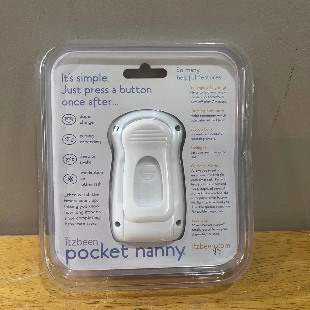 Itzbeen Pocket Nanny Baby Care Timer Blue White Newborn Feeding Sleep Tracker